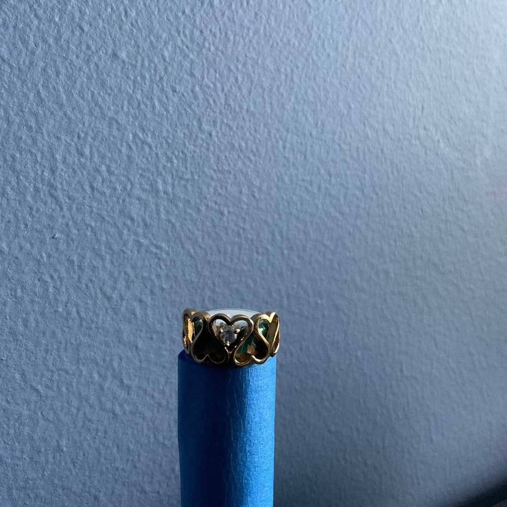 Heart Ring with a Diamond - Picture 6 of 12